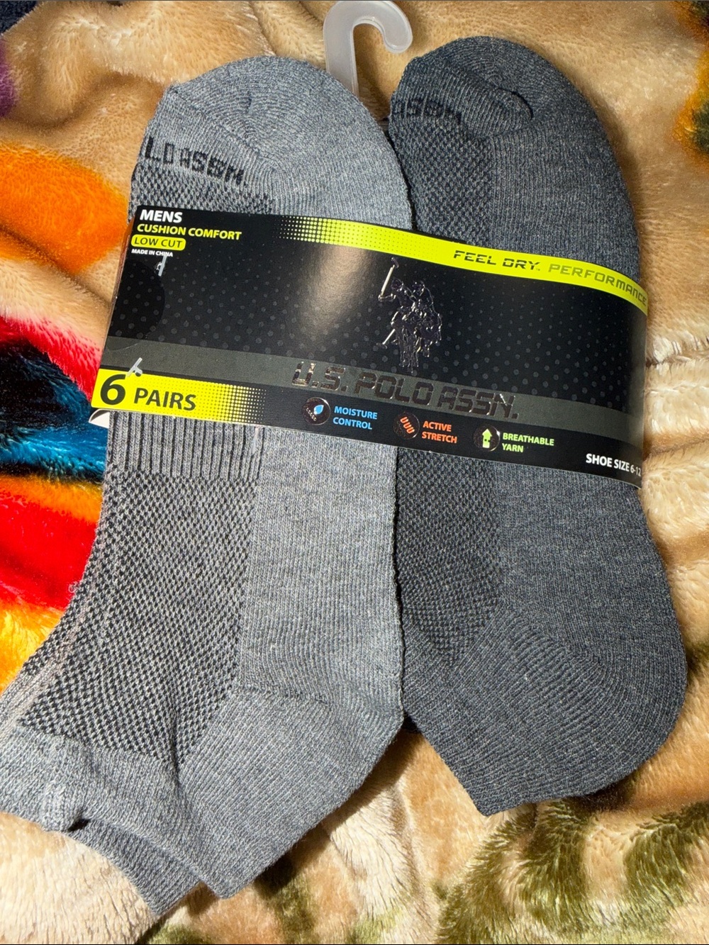 U.S. Polo Assn. Men’s Low-Cut Cushion Socks - Light Gray & Dark Gray (6 Pairs)